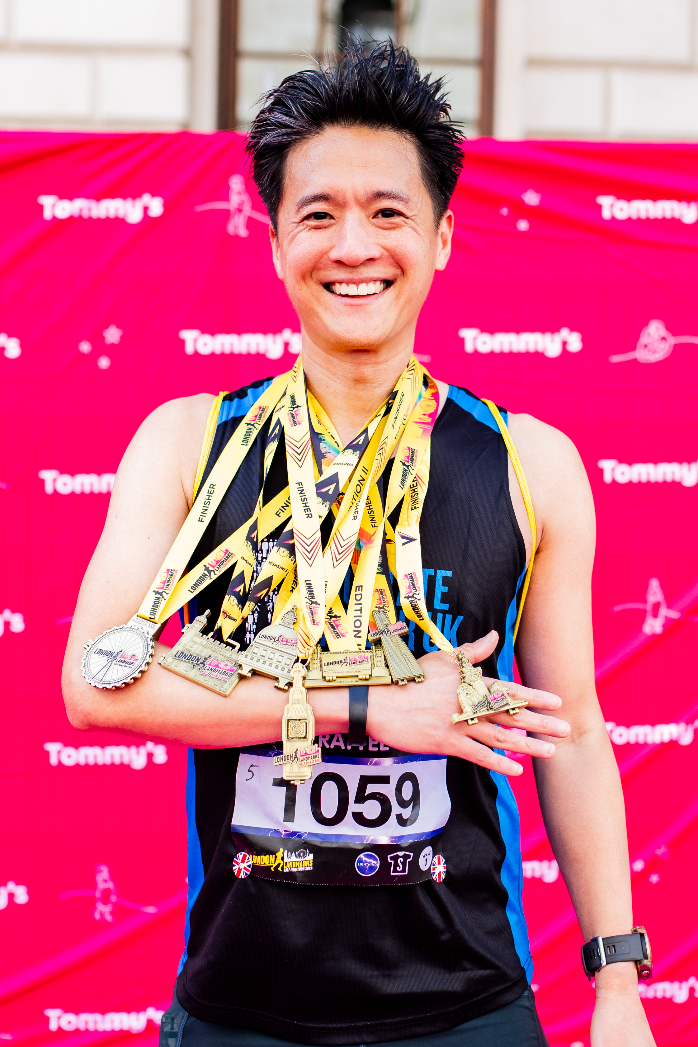 LLHM 2024 runner with his collection of LLHM medals