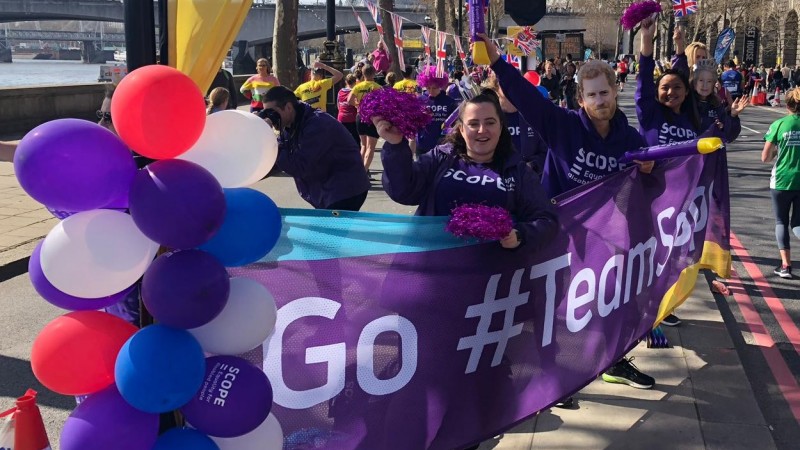 Scope cheer point at the London Landmarks Half Marathon 2019