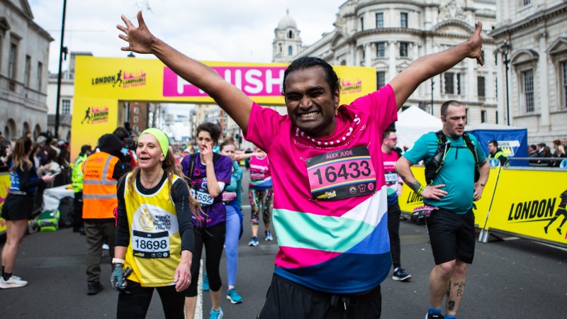 Tommy's runner at finish line