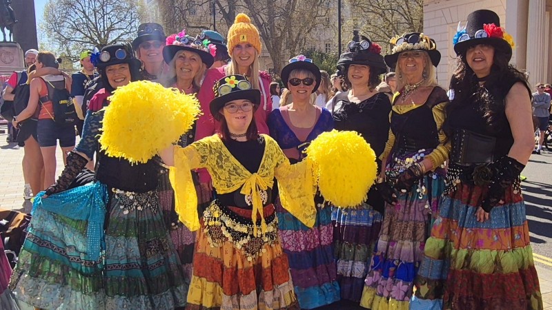 Dance group performing