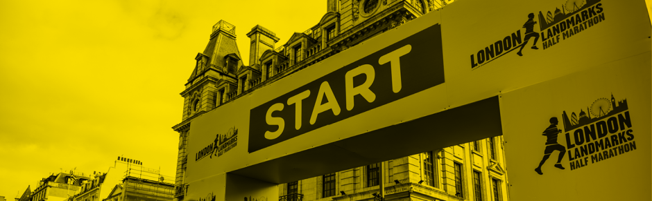 the start line of the London Landmarks Half Marathon