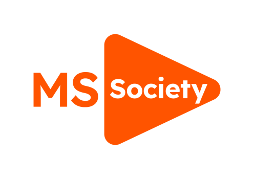 MS Society Logo - MS in bold orange followed by Society in an orange triangle
